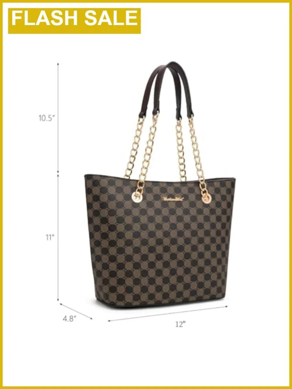 Chic PU Leather Satchel Tote Bag with Chain Handle for Women